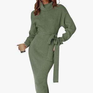 Long Sleeve Sage Green Dress